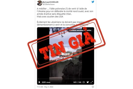 Một tài khoản Twitter chia sẻ đoạn clip giả mạo BBC. 