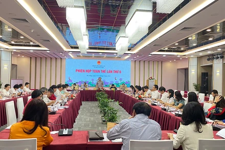 Đồng chí Trần Thanh Mẫn, Ủy viên Bộ Chính trị, Phó Chủ tịch Thường trực Quốc hội phát biểu chỉ đạo tại phiên họp.