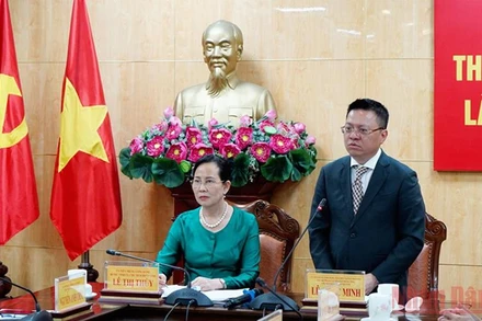 Tổng Biên tập Báo Nhân Dân Lê Quốc Minh làm việc tại tỉnh Hà Nam.