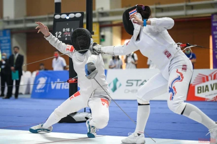 Đấu kiếm Việt Nam mang về 1 Huy chương Vàng và 1 Huy chương Đồng trong chiều 13/5. (Ảnh: THÀNH ĐẠT)