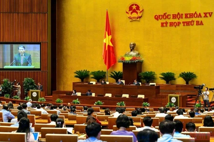 Quang cảnh phiên thảo luận của Quốc hội, chiều 27/5. (Ảnh: LINH KHOA)