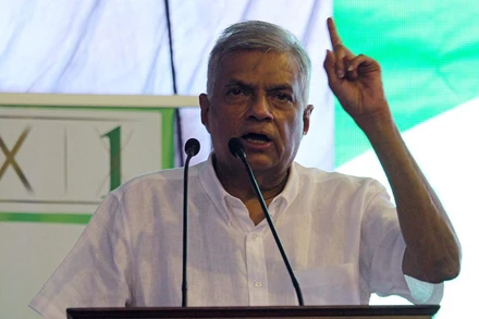 Ông Ranil Wickremesinghe trong chiến dịch vận động tranh cử tại Galle, Sri Lanka, ngày 2/8/2020. (Ảnh: Reuters)