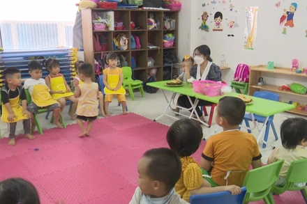 Cơ sở mầm non tư thục Vietkids, phường Đồng Văn, thị xã Duy Tiên là một trong những trường đầu tiên được vay vốn ngân hàng chính sách xã hội.