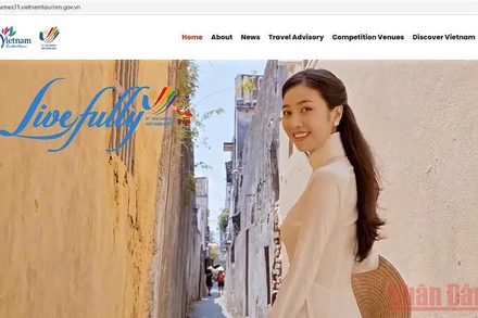 Chuyên trang quảng bá du lịch Việt Nam dịp SEA Games 31. (Ảnh chụp màn hình)