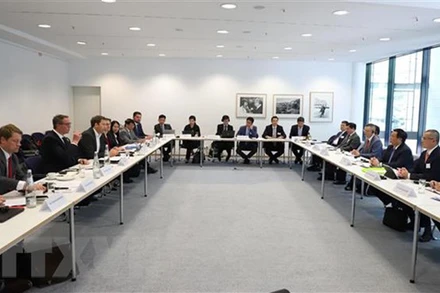 Quang cảnh cuộc Đối thoại giữa Đảng Cộng sản Việt Nam với Đảng Dân chủ Xã hội Đức. (Ảnh: Mạnh Hùng/TTXVN)