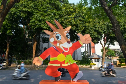  Sao La - linh vật chính thức của SEA Games 31 tại Việt Nam. (Ảnh: THÀNH ĐẠT)
