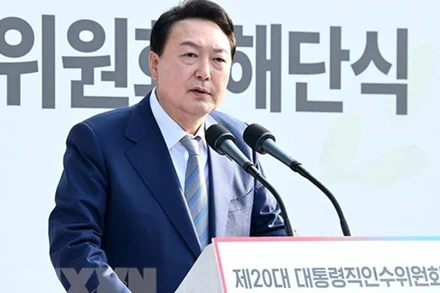 Tổng thống đắc cử của Hàn Quốc Yoon Suk-yeol. (Ảnh: Yonhap/TTXVN)