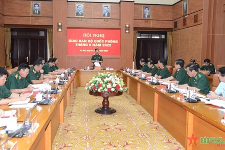 Quang cảnh Hội nghị giao ban Bộ Quốc phòng. (Ảnh: Báo Quân đội nhân dân)