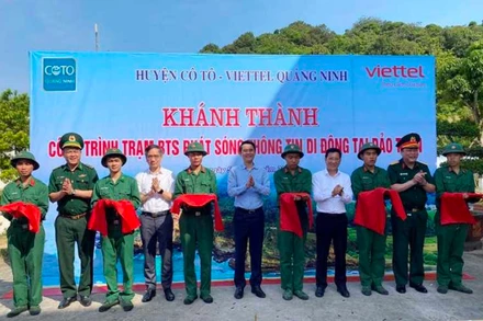 Khánh thành trạm BTS phát sóng thông tin di động tại Đảo Trần.