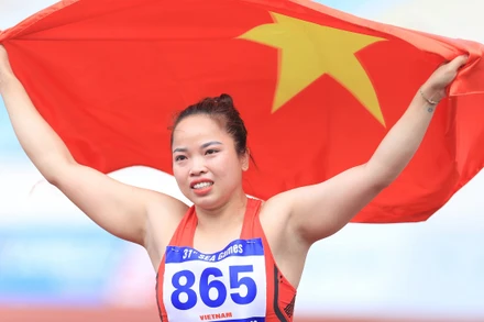 Lò Thị Hoàng phá kỷ lục SEA Games tồn tại 15 năm. (Ảnh: TTXVN)