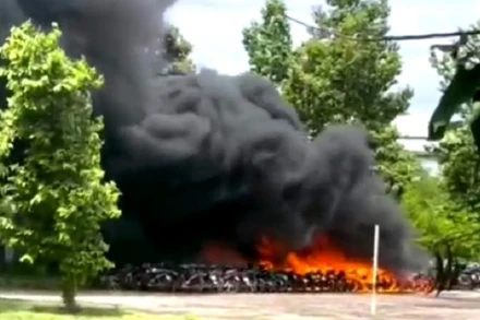 Hiện trường vụ cháy. (Ảnh: CTV)