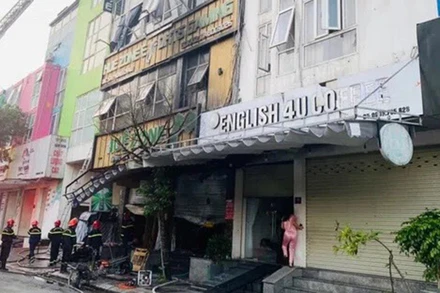 Hiện trường vụ hỏa hoạn tại quán Internet Huế Zone. (Ảnh: CTV)