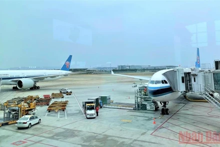 Sân bay quốc tế Bạch Vân, thành phố Quảng Châu, Trung Quốc. (Ảnh: HỮU HƯNG)