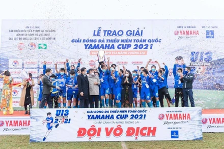 U13 PVF vô địch Giải bóng đá thiếu niên toàn quốc Yamaha Cup 2021. (Ảnh: BTC)