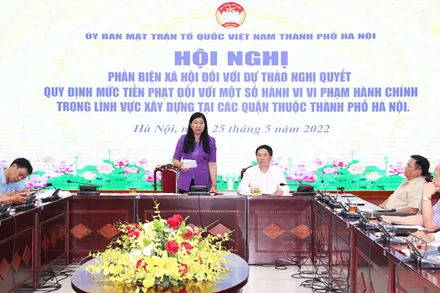 Hội nghị phản biện xã hội do Ủy ban Mặt trận Tổ quốc Việt Nam thành phố Hà Nội tổ chức.
