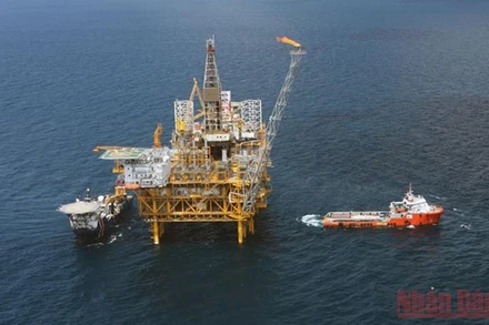 Giàn công nghệ trung tâm Mỏ Sư Tử Vàng.