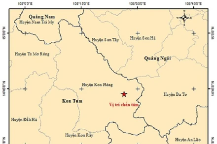 Bản đồ tâm chấn động đất.