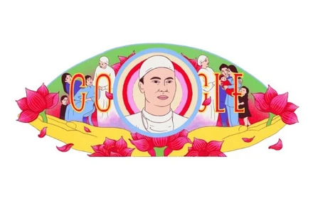Google Doodle kỷ niệm 110 năm ngày sinh Giáo sư, Bác sĩ Tôn Thất Tùng. (Ảnh: Google)