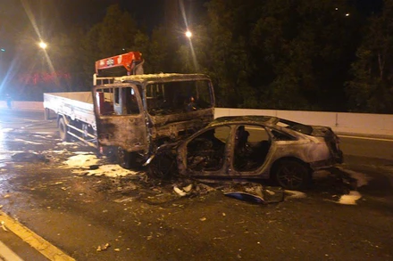 Hiện trường vụ tai nạn.