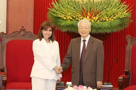 Hình ảnh Tổng Bí thư Nguyễn Phú Trọng tiếp Tổng thống Hy Lạp