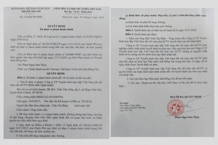 Quyết định xử phạt vi phạm hành chính.