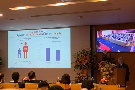 PGS, TS Tạ Văn Bình, Chủ tịch Trung ương Hội người giáo dục bệnh đái tháo đường Việt Nam cung cấp thông tin cho người dân về bệnh lý đái tháo đường.