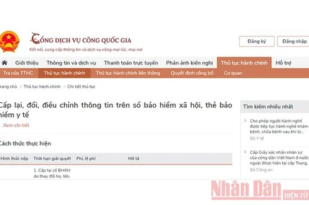 Cấp lại gần 2.300 thẻ bảo hiểm y tế hỏng, mất qua Cổng Dịch vụ công quốc gia