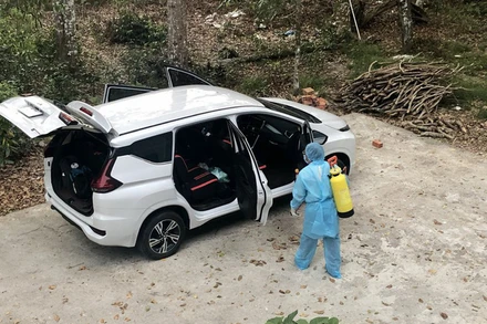 Chiếc xe chở BN 1440 từ An Giang đi Long An. Ảnh: BT