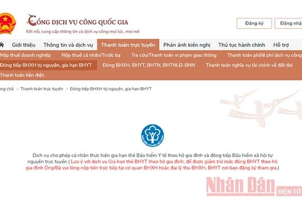 Nhiều người dùng đóng BHXH tự nguyện qua cổng dịch vụ công