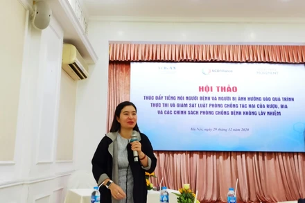 Bà Nguyễn Thị An, Giám đốc HealthBridge Canada tại Việt Nam, chia sẻ về xây dựng chính sách chăm sóc sức khỏe.