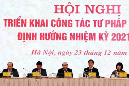 Thủ tướng Nguyễn Xuân Phúc chủ trì hội nghị. (Ảnh: TTXVN)