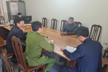 Đối tượng Lý Văn Việt tại cơ quan công an.