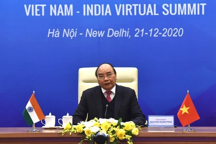 Thủ tướng Nguyễn Xuân Phúc tại cuộc hội đàm. (Ảnh: TRẦN HẢI)