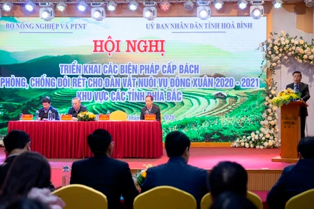 Đồng chí Đinh Công Sứ, Phó Chủ tịch UBND tỉnh Hòa Bình phát biểu tại hội nghị.