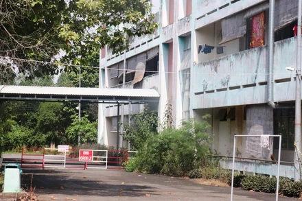 Bệnh viện Phổi Đồng Nai, nơi bảy trường hợp F1 đang được tiếp tục cách ly, theo dõi. 