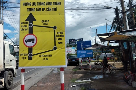 Hướng dẫn phân luồng quá cảnh của Sở Giao thông vận tải TP Cần Thơ “cấm” xe chở hàng đi qua Quốc lộ 91, 91B.