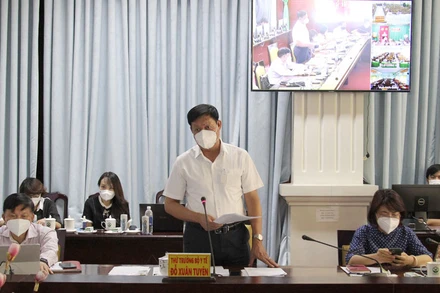 Thứ trưởng Đỗ Xuân Tuyên phát biểu tại buổi làm việc. (Ảnh: BÁ DŨNG)