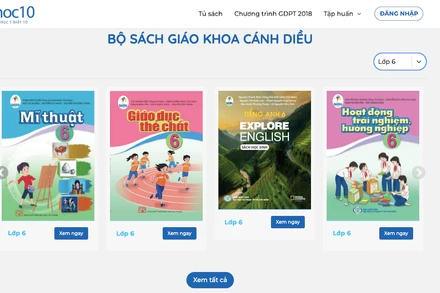 Các sách giáo khoa Cánh Diều được mở trên bản điện tử phục vụ học sinh, giáo viên, phụ huynh 