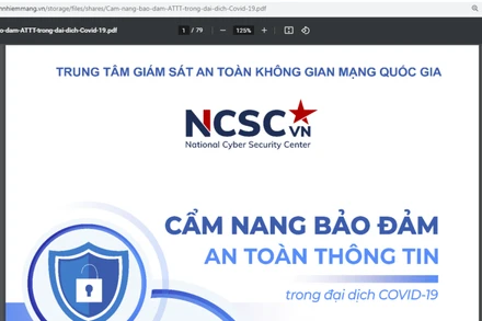 Trang web cẩm nang "Bảo đảm an toàn thông tin trong đại dịch Covid-19". (Ảnh chụp màn hình)