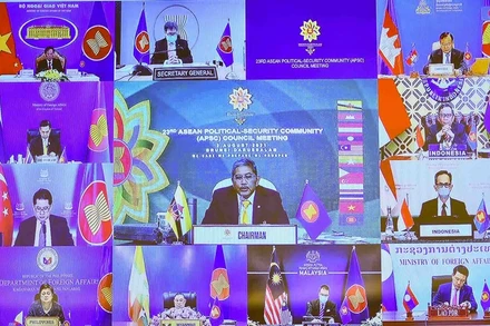 Hội nghị diễn ra theo hình thức trực tuyến. (Ảnh do báo Thế giới và Việt Nam cung cấp) 