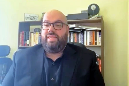 Ông Amiad Horowitz, phóng viên báo People’s World và là thành viên Đảng Cộng sản Mỹ. (Ảnh tư liệu: CQTT TTXVN tại Washington)