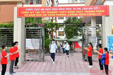 Tại Kỳ thi tốt nghiệp THPT 2021. Ảnh: THỦY NGUYÊN