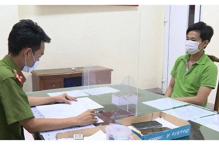 Trần Tấn Dương tại cơ quan điều tra.