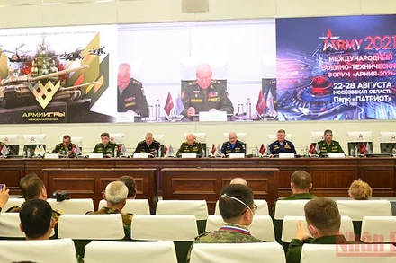 Quang cảnh buổi thông tin báo chí về Army Games 2021 và Army 2021. Ảnh: TRỊNH DŨNG