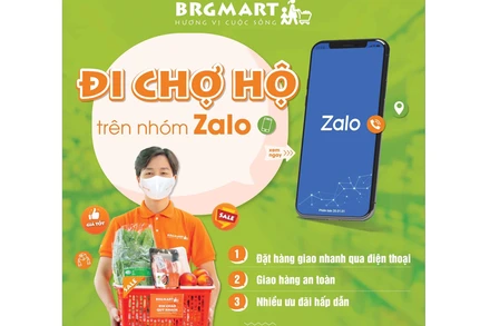 Hệ thống siêu thị BRG mart triển khai đặt hàng qua ứng dụng Zalo.