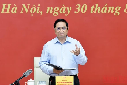 Thủ tướng Phạm Minh Chính phát biểu chỉ đạo tại Hội nghị. (Ảnh: TRẦN HẢI)