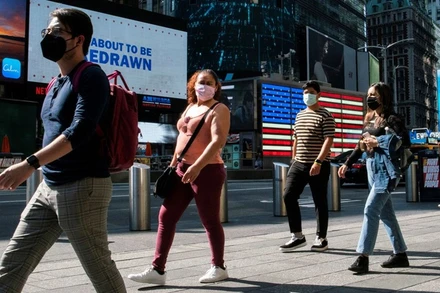 Khu vực gần Quảng trường Thời đại tại New York, Mỹ, ngày 23/7. (Ảnh: Reuters)