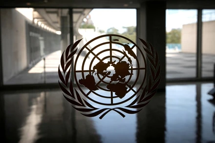 Biểu trưng của Liên hợp quốc. (Ảnh: Reuters)