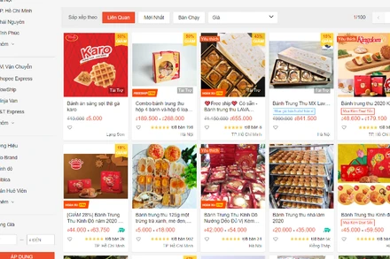 Thị trường bánh trung thu online rất sôi động. 