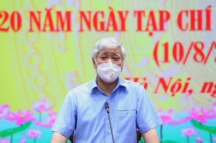 Bí thư Trung ương Đảng, Chủ tịch Ủy ban Trung ương Mặt trận Tổ quốc Việt Nam Đỗ Văn Chiến phát biểu tại buổi lễ.